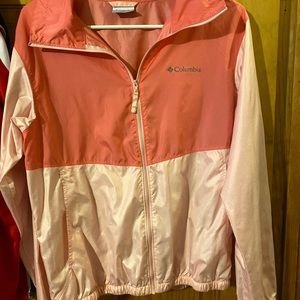 Pink Colorblock windbreaker.